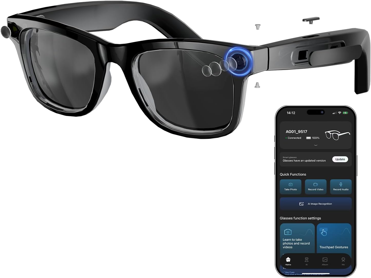 8MP AI Smart Glasses: 1080P Vi – обзор и цена Smart Glasses Lens