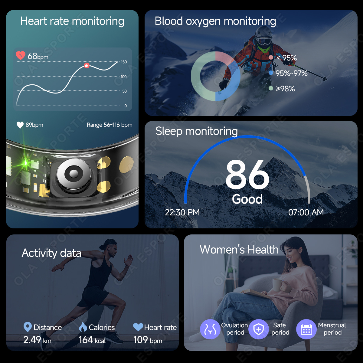 R09 Smart Ring Men Women with  – обзор и цена Temperature Ring Skin